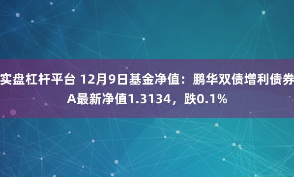 实盘杠杆平台 12月9日基金净值：鹏华双债增利债券A最新净值1.3134，跌0.1%