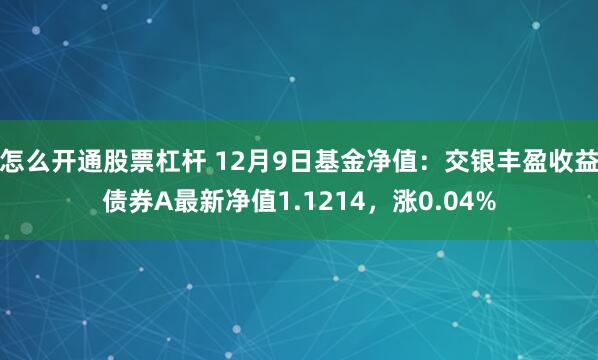 怎么开通股票杠杆 12月9日基金净值：交银丰盈收益债券A最新净值1.1214，涨0.04%