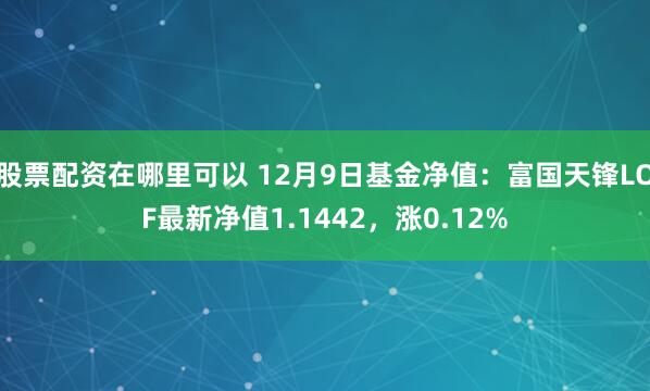 股票配资在哪里可以 12月9日基金净值：富国天锋LOF最新净值1.1442，涨0.12%