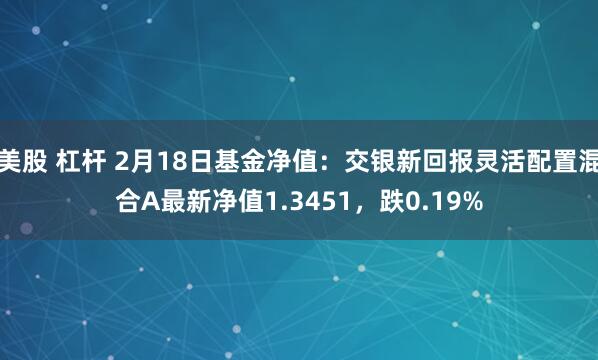 美股 杠杆 2月18日基金净值：交银新回报灵活配置混合A最新净值1.3451，跌0.19%