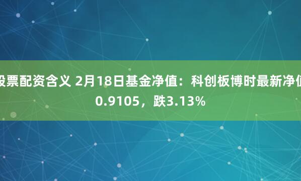 股票配资含义 2月18日基金净值：科创板博时最新净值0.9105，跌3.13%